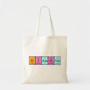 Diamond periodic table name tote bag