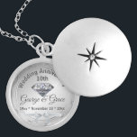 Diamond Personalised 10th Anniversary Gift to Wife Locket Necklace<br><div class="desc">Diamond Personalised 10th Anniversary Gift to Wife Looking for a special way to celebrate 10 years of love with your wife? Our Diamond Personalised 10th Anniversary Gift is the perfect choice! This beautiful gift features a stunning diamond pendant that can be engraved with your wife's name, initials or a special...</div>