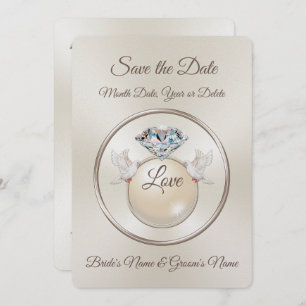 Diamond Personalised Save the Date Invitations