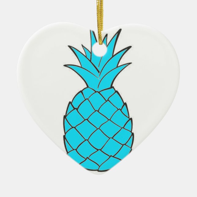 Diamond Pineapple Heart Ornament (Front)
