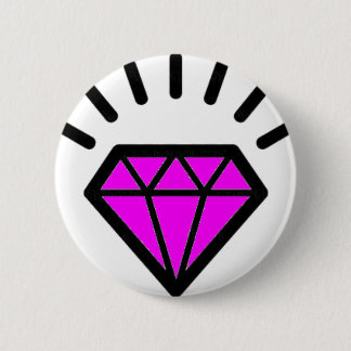 diamond-pink 6 cm round badge
