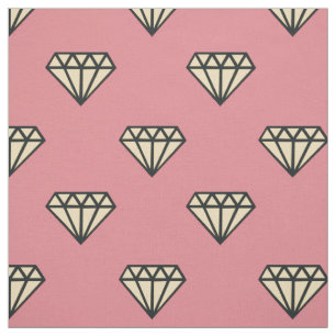 Diamond: pink, grey & cream fabric