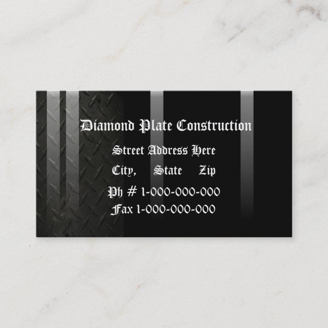 Diamond Plate Design Business Card (Front)