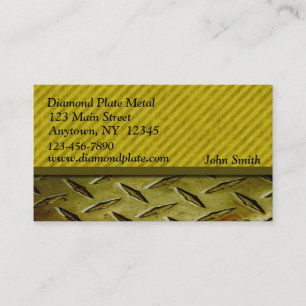 Diamond Plate Metal Gold Business Card