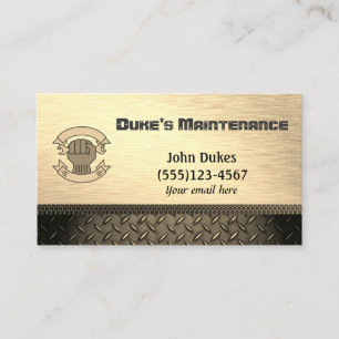 Diamond Plate Metal Handyman Maintenance Business Business Card
