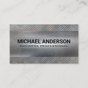 Diamond Plate Metal Steel Industrial Business Card