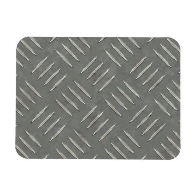 Diamond Plate Stainless Steel Textured Magnet (Horizontal)
