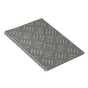 Diamond Plate Stainless Steel Textured Spiral Notebook