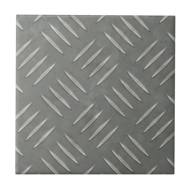 Diamond Plate Stainless Steel Textured Tile (Front)