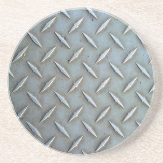Diamond Plate Steel Coaster (Front)