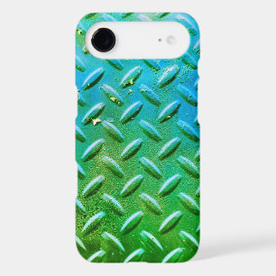 Diamond Plate Steel Green and Blue