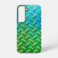 Diamond Plate Steel Green and Blue