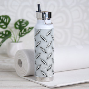 Diamond Plate Steel Water Bottle