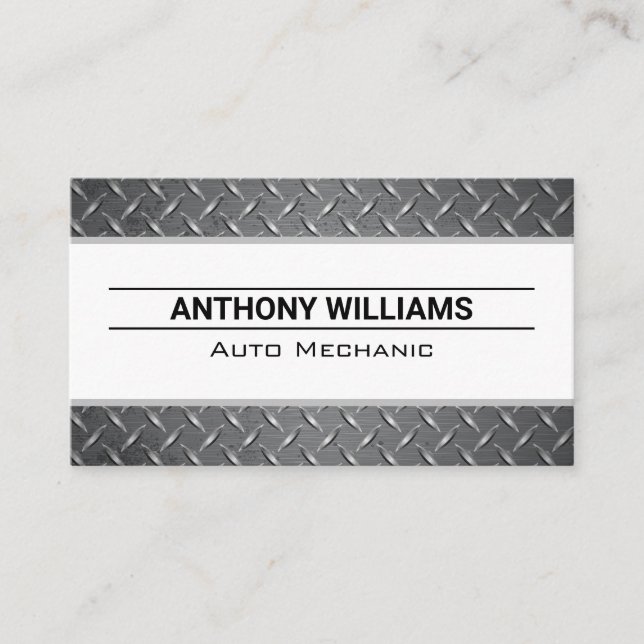 Diamond Plated Steel Business Card (Front)