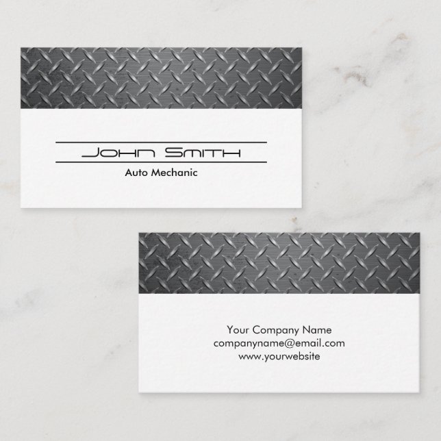 Diamond Plated Steel Metallic Business Card (Front/Back)