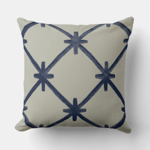 Diamond Plus Navy And Taupe Cushion