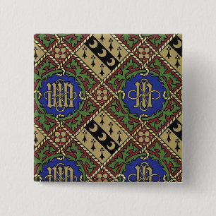 Diamond print ecclesiastical wallpaper design 15 cm square badge