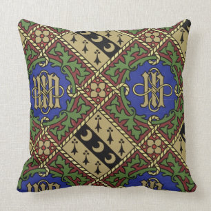 Diamond print ecclesiastical wallpaper design cushion