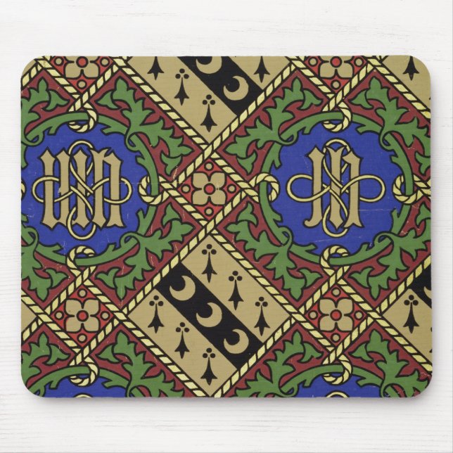 Diamond print ecclesiastical wallpaper design mouse pad (Front)