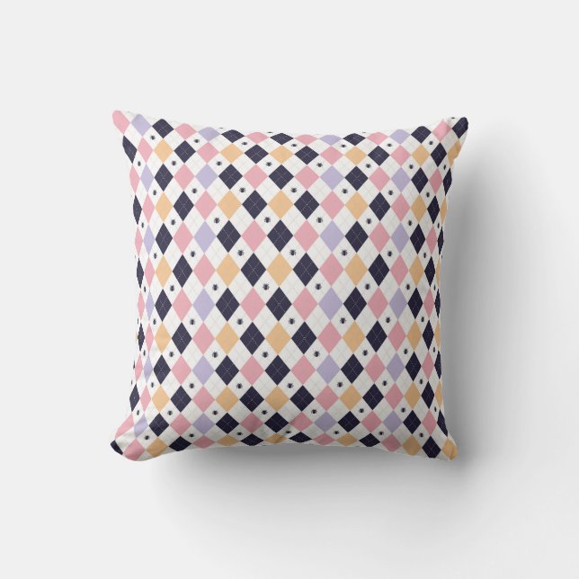 Diamond Purple Pink with Spider Cushion (Front)