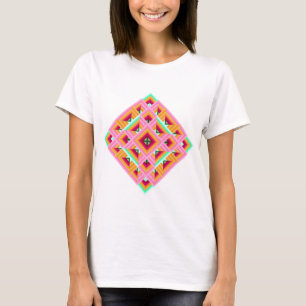 Diamond Quilt in Pink and Green T-Shirt