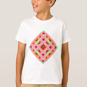 Diamond Quilt in Pink and Green T-Shirt