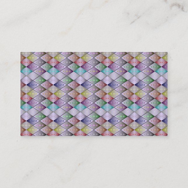 Diamond Quilt Pattern  Custom Business Cards (Back)