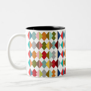 Diamond Quilt Two-Tone Coffee Mug
