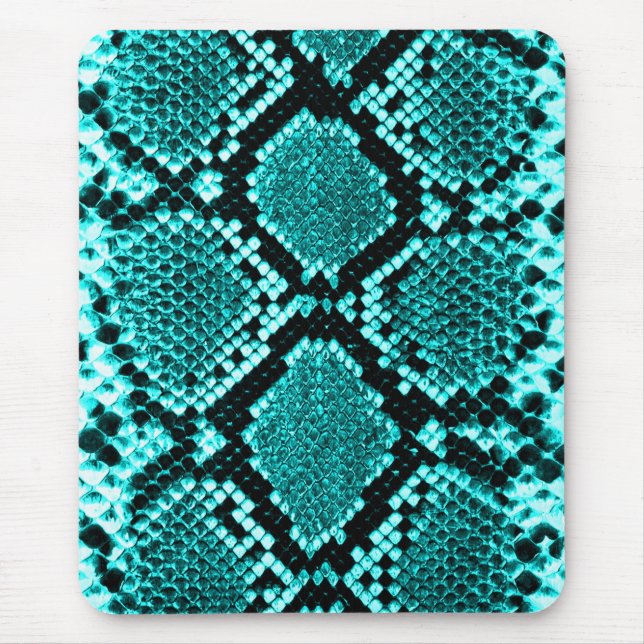 Diamond Rattlesnake Snake Skin aqua Mouse Pad (Front)