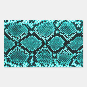 Diamond Rattlesnake Snake Skin aqua Rectangular Sticker