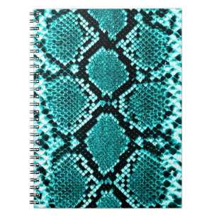 Diamond Rattlesnake Snake Skin aqua Spiral Notebook