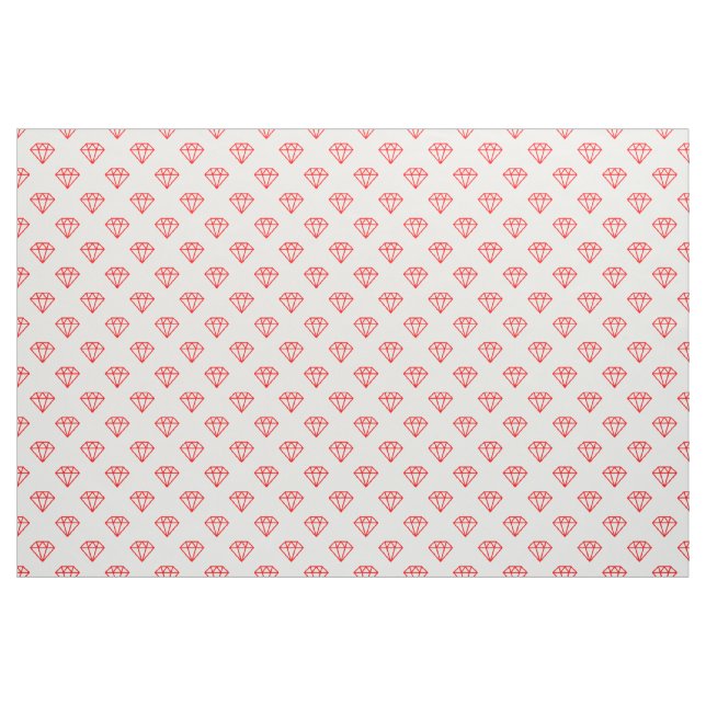 Diamond - Red on White Fabric (Yard)