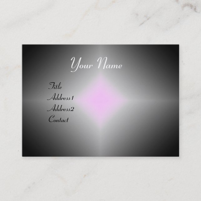 DIAMOND REFLECTIONS ,black and white pink bling Business Card (Front)