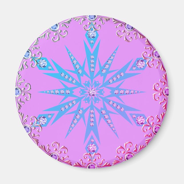 Diamond retro snowflake magnet (Front)