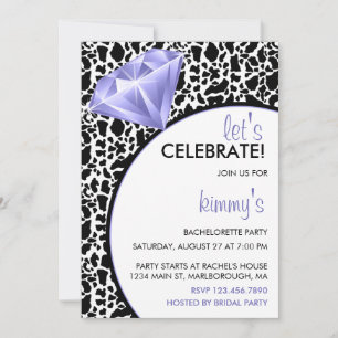Diamond Ring Bling Bachelorette Party Invitation