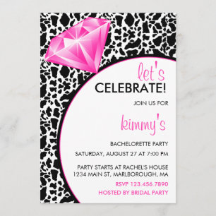 Diamond Ring Bling Bachelorette Party Invitation