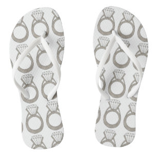 Diamond Ring Bling Engagement Wedding Bride Jandals