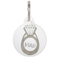 Diamond Ring Bling Personalised Fashion Pet Tag