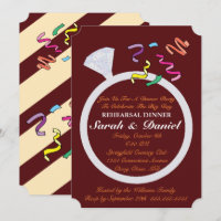 Diamond Ring Burgundy Silver Glamour Bridal Shower