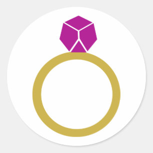 Diamond ring classic round sticker