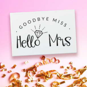 Diamond Ring Goodbye Miss Hello Mrs Bridal Shower Guest Book