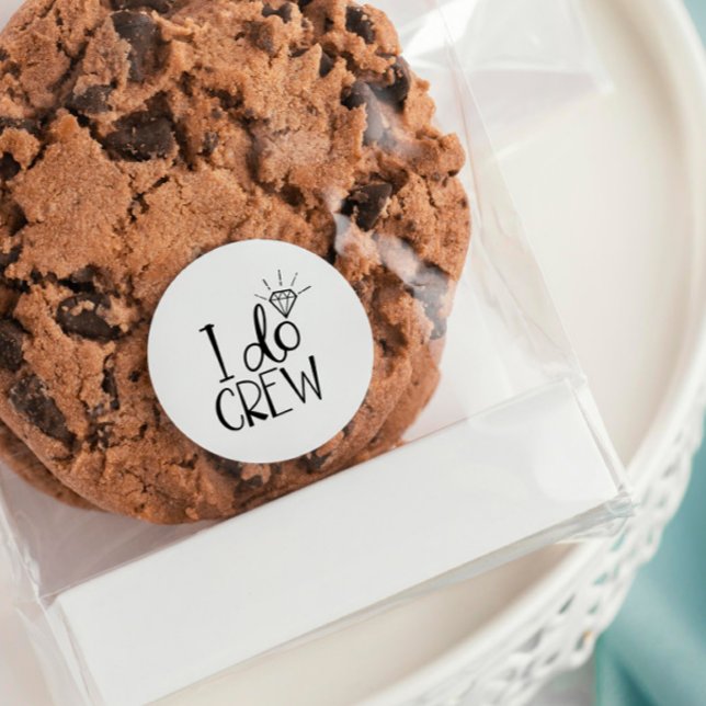 Diamond Ring I Do Crew Wedding Classic Round Sticker (Creator Uploaded)