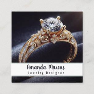 Diamond Ring Jewellery Designer Jeweller Square Business Card