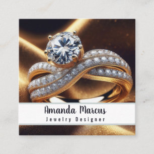 Diamond Ring Jewellery Designer Jeweller Square Business Card