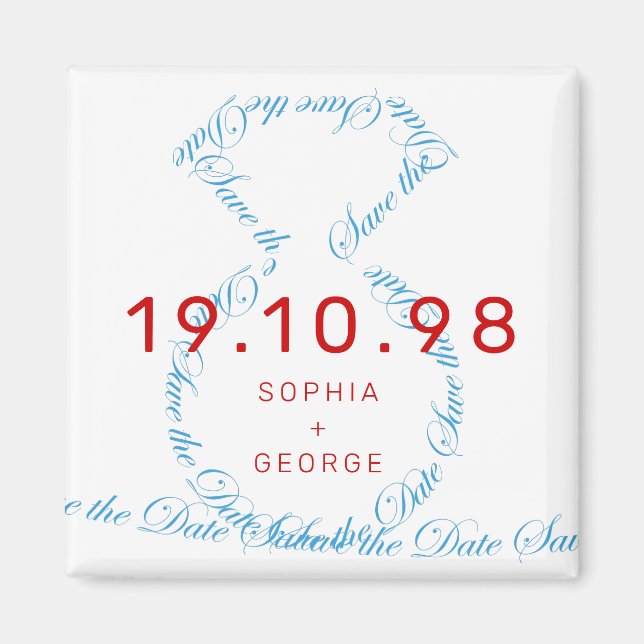 Diamond Ring Loop Save The Date Wedding Magnet (Front)