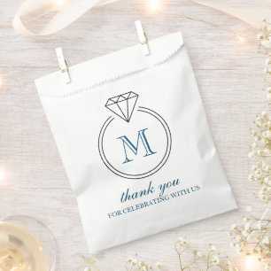 Diamond Ring Monogram Favour Bags