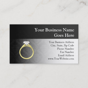 Diamond Ring on Black Business Card