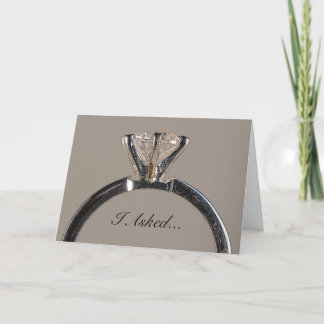 Diamond Ring on Grey Engagement Announcement