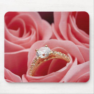 Diamond Ring Roses Mouse Pad