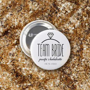 Diamond Ring Team Bride Bachelorette 7.5 Cm Round Badge